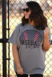 Checkered Baseball Mama Graphic Tee