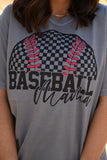 Checkered Baseball Mama Graphic Tee