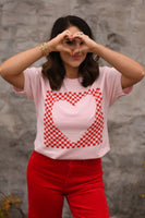 Checkered Heart Graphic Tee