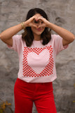 Checkered Heart Graphic Tee